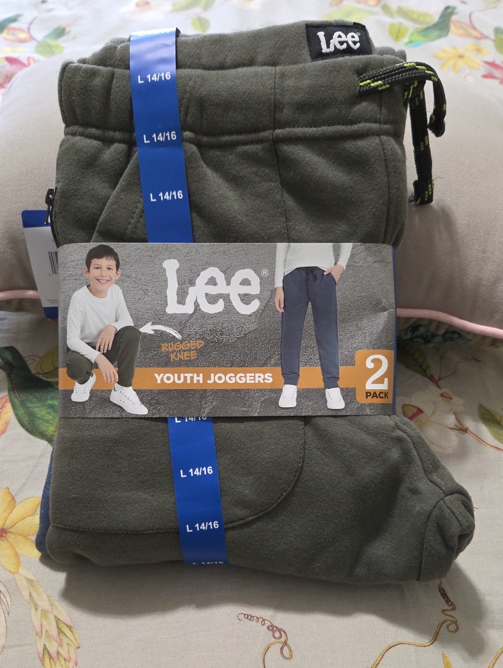 Lee Youth Joggers 2 Pack - Olive and Heather Shadow Blue